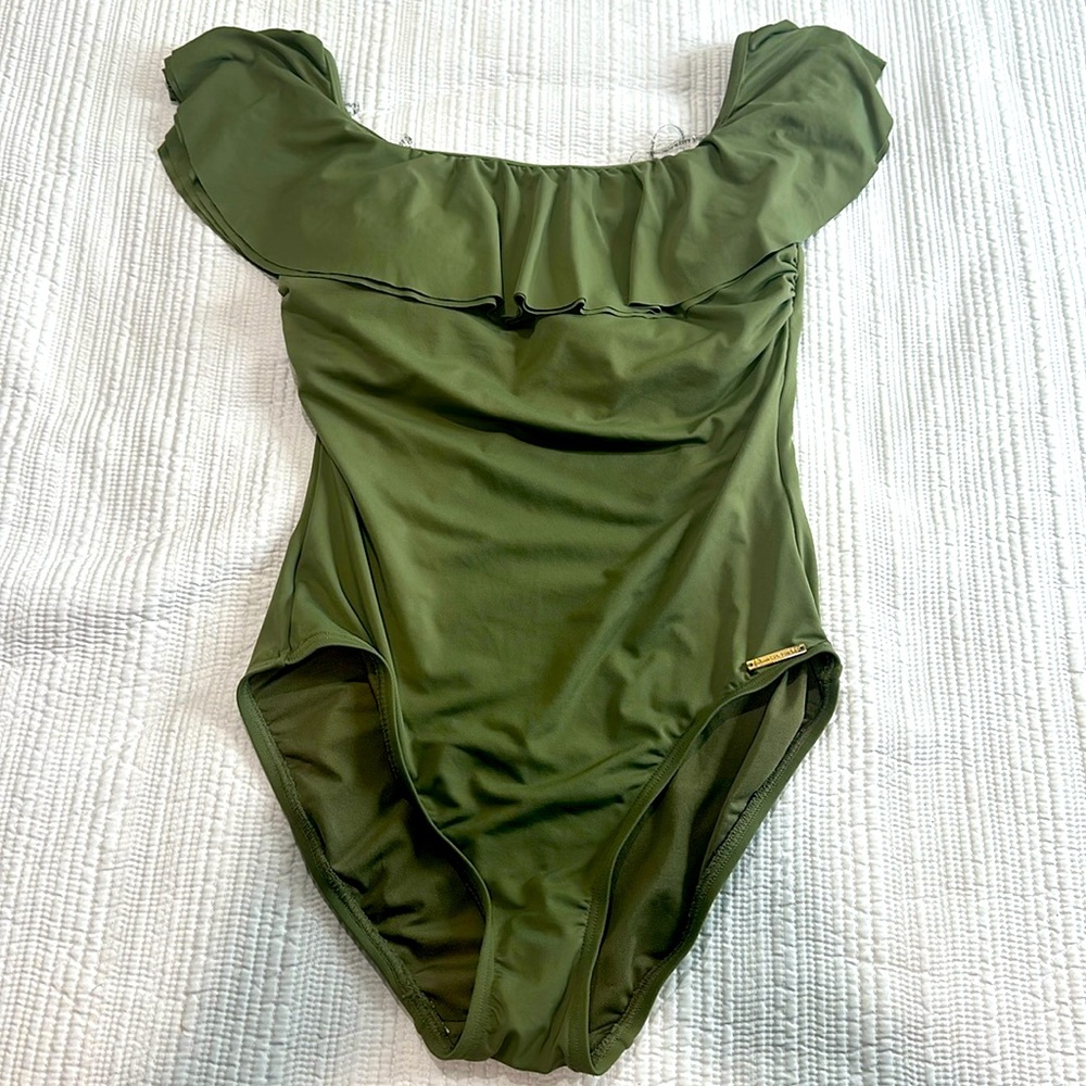 Michael Kors Sage Green whole pice bathing suit brand new never worn.